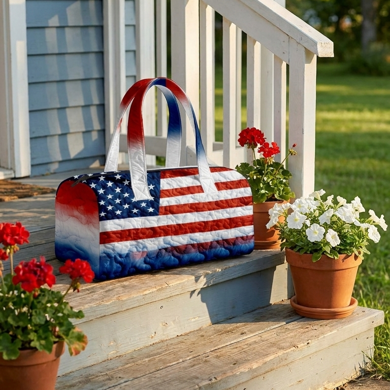 Joe Crafts - Handmade Quilted USA Tote Bag