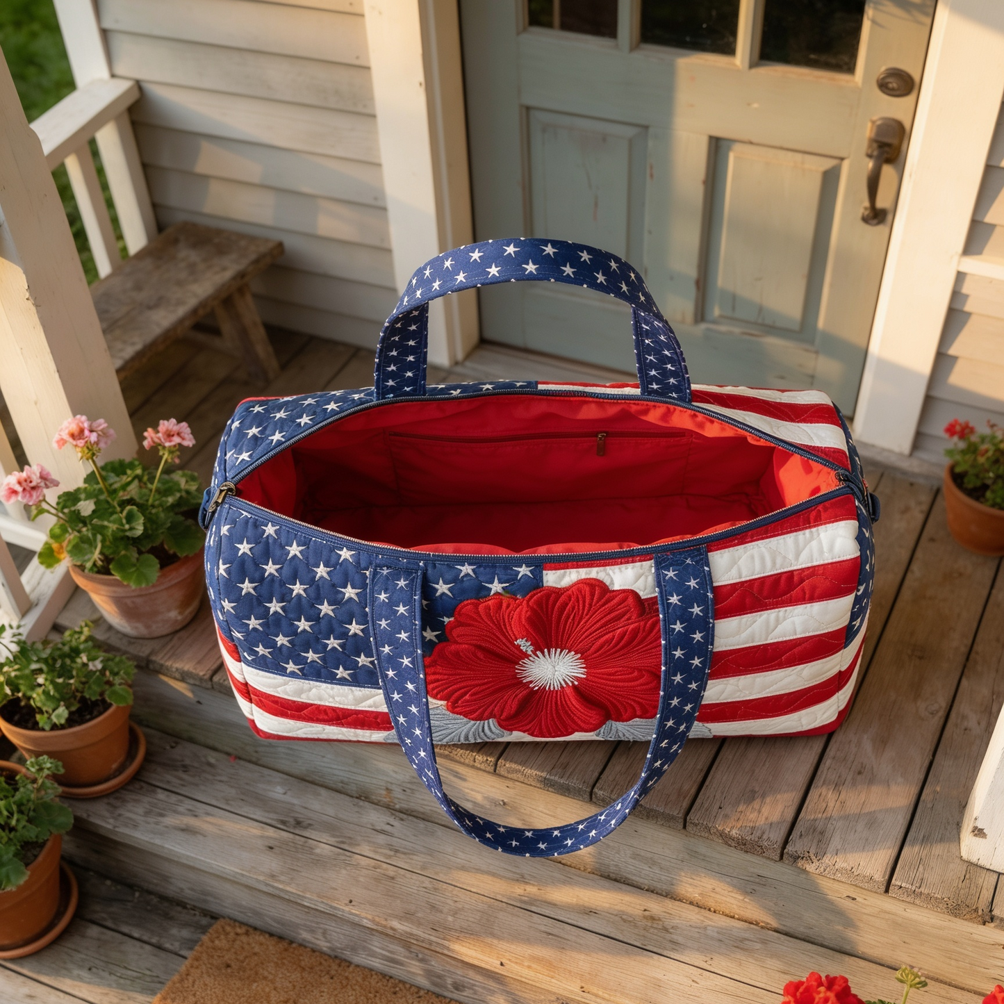 Joe Crafts - Handmade Quilted USA Tote Bag